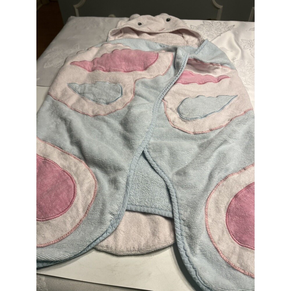 Pottery Barn Kids Hooded Bath Pool Towel Yellow Periwinkle Pink Butterflies